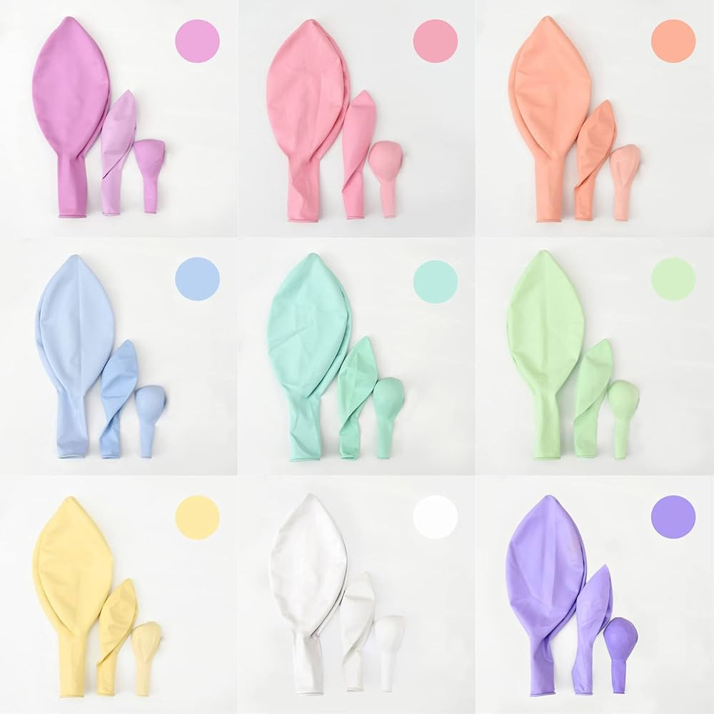 Macaron Colorful Balloons,144Pcs Mixed Size 5/12/18 Inch Assorted Pastel 9 Color Rainbow Latex Ba... | Amazon (US)