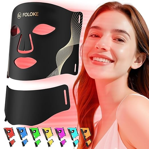 Red Light Therapy for Face, LED Light Therapy Mask Skin Care Mask & Neck, LED Red & NIR Light The... | Amazon (US)