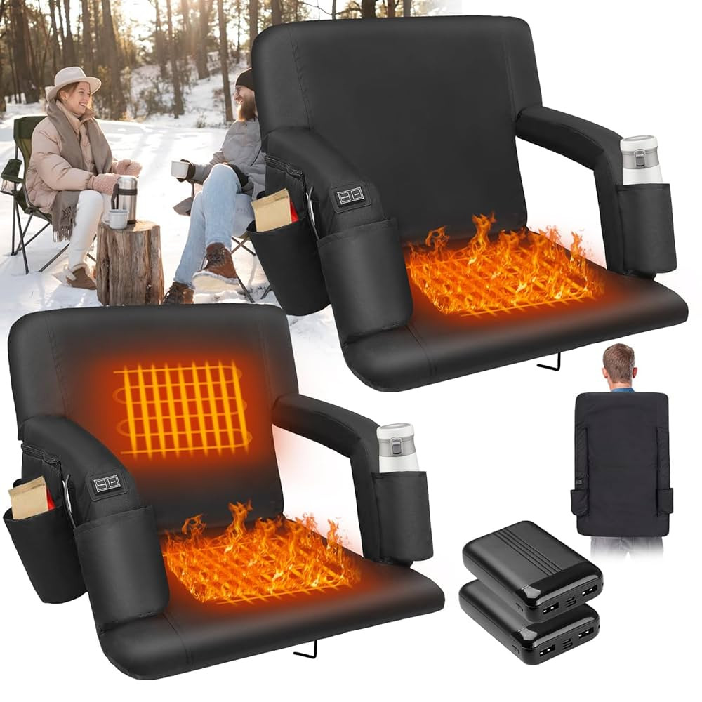 Heated Bleacher Seat with Backrest Heated Stadium Seats for Bleachers with Battery Heated Stadium... | Amazon (US)