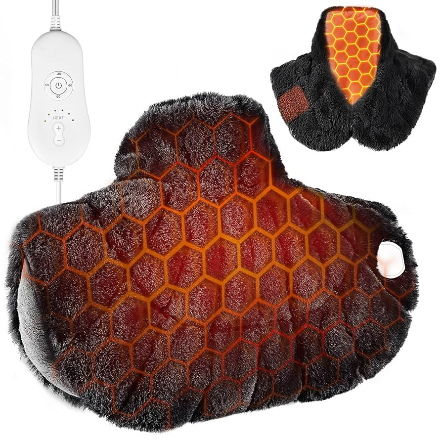 Nalax Heating Pad for Neck and Shoulders and Back, Luxurious Faux Rabbit Fur Fabric, 2.2lb Tourma... | Amazon (US)
