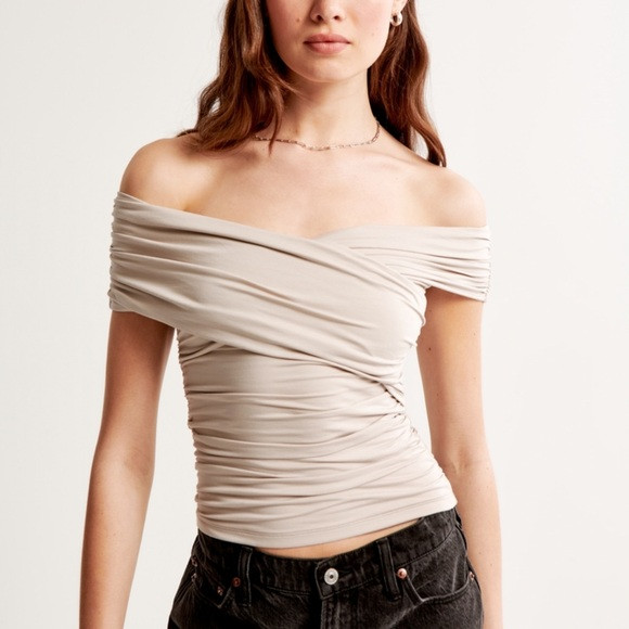 Off-Shoulder White Wrap Top | Poshmark