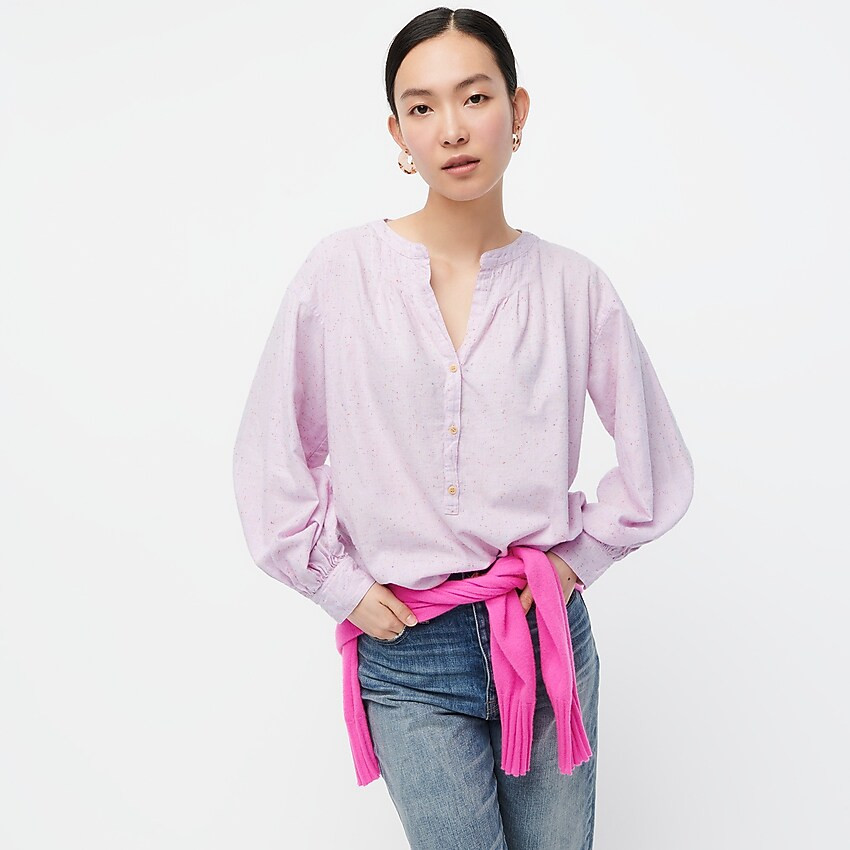 Open V-neck shirt in donegal flannel | J. Crew US