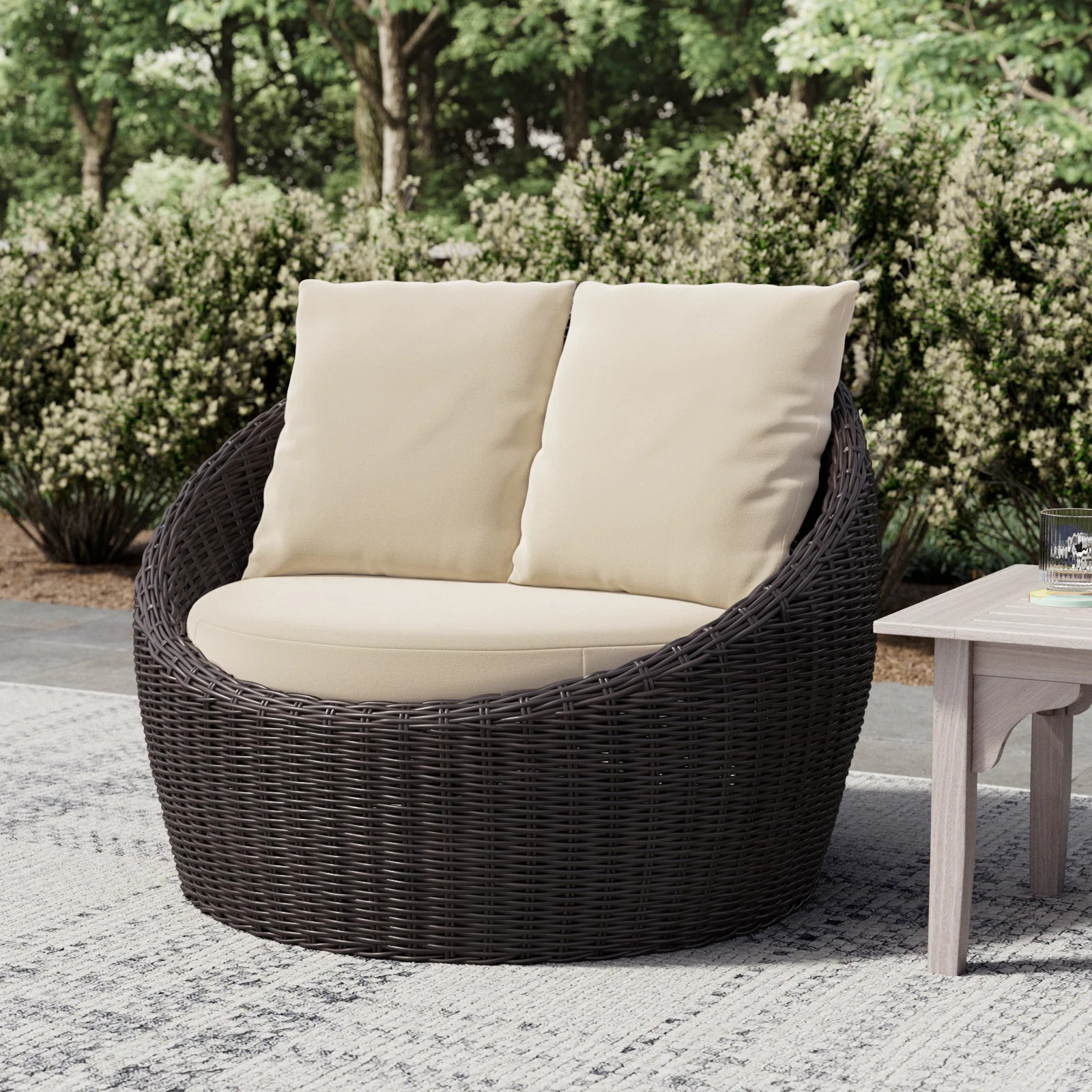 Outdoor Weather Resistant Rattan Snuggle Chair | Wayfair North America