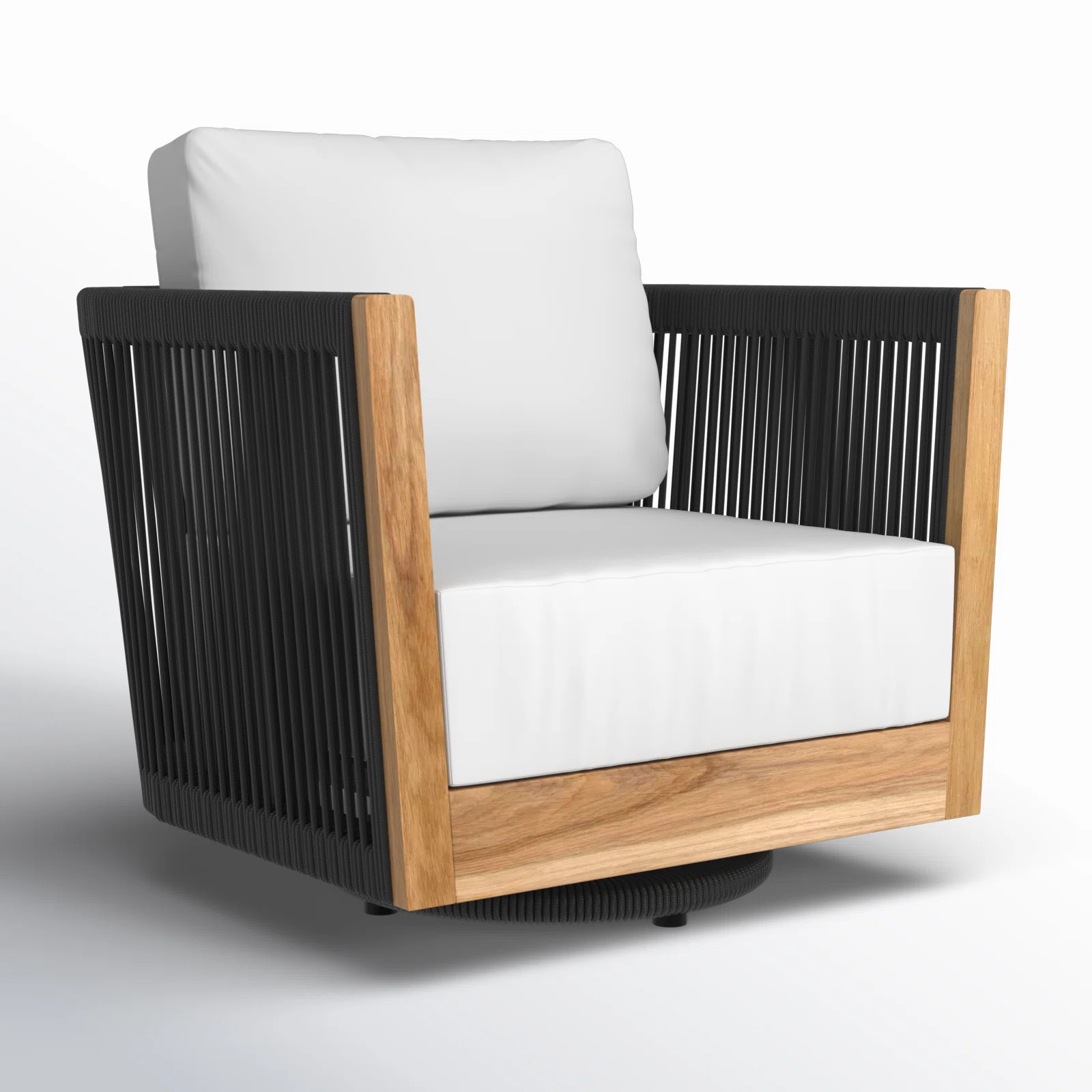 Aniston Teak Swivel Patio Chair with Sunbrella Cushions | Wayfair North America