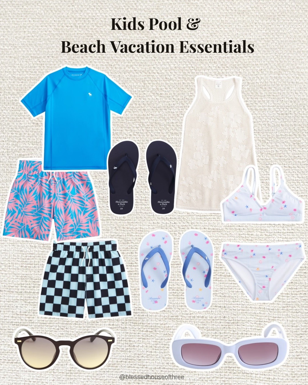 Kids pool and beach vacation essentials from Abercrombie that are perfect for summer trips, family pool days, and warm weather getaways. These kids swimsuits, rash guards, flip flops, and coverups are lightweight, comfortable, and easy to mix and match for vacation packing or everyday summer wear. Sharing my favorite kids swimwear finds along with affordable summer outfit ideas for boys and girls that are both practical and cute. Follow me on LTK for daily fashion, home decor & Amazon finds.

#LTKKids #LTKSeasonal #LTKSwim