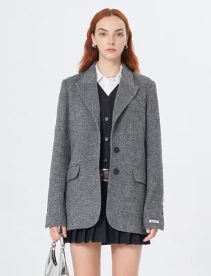 New High-Grade Gray Wool Suit Jacket | SELFWHO