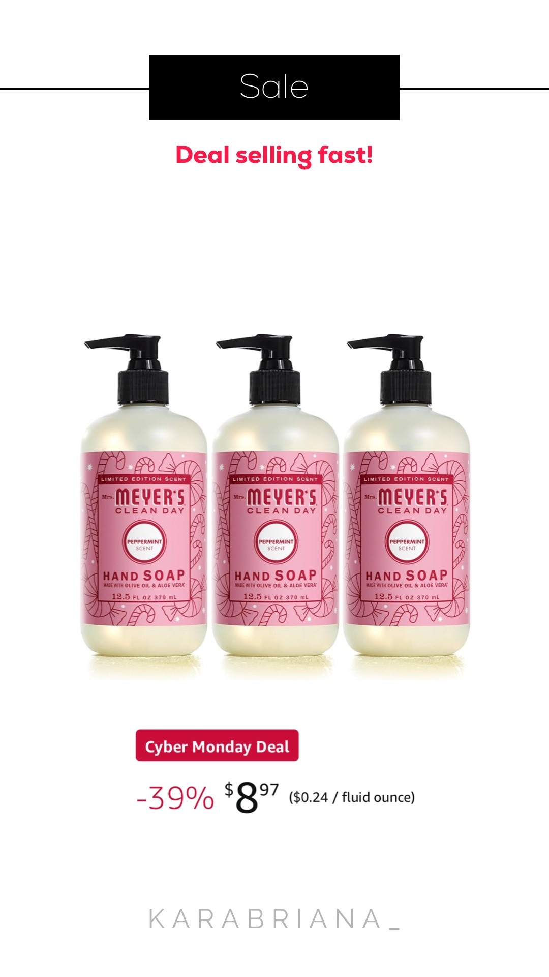 3 pack of Mrs. Meyers hand soap for under $10!!! What a great price! 

#LTKHome #LTKCyberWeek #LTKSeasonal