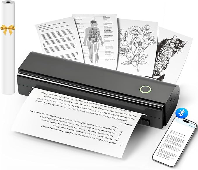 Portable Printers Wireless for Travel, N80 Wireless Thermal Printer Bluetooth Inkless Printer Sup... | Amazon (US)