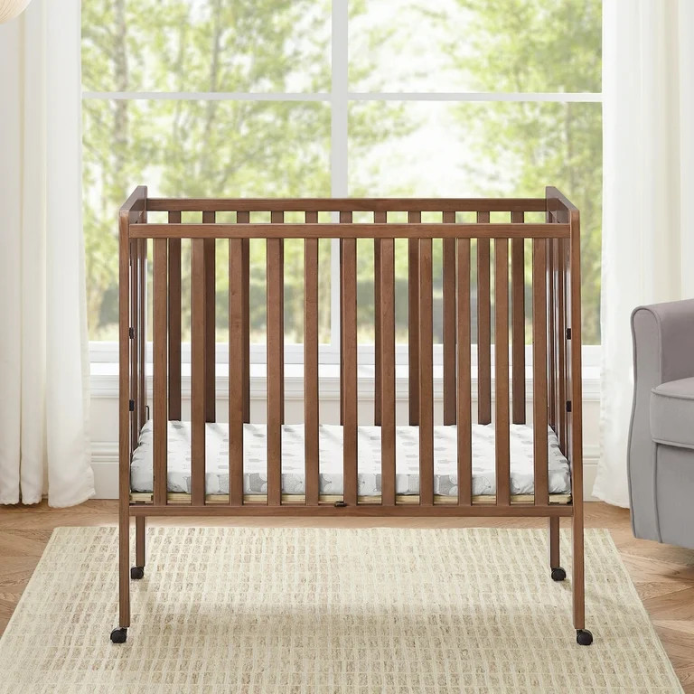 Delta Children Lee Portable Folding Mini Crib with 1.5-Inch Mattress - Greenguard Gold Certified,... | Walmart (US)