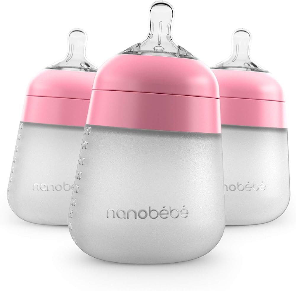 Nanobébé Flexy Silicone Baby Bottle, Anti-Colic, Natural Feel, Non-Collapsing Nipple, Non-Tip S... | Amazon (US)