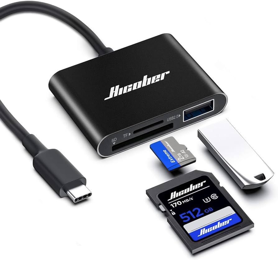 Hicober USB C to SD Card Reader, Micro SD Memory Card Reader, Type C to SD Card Reader Adapter 2T... | Amazon (US)