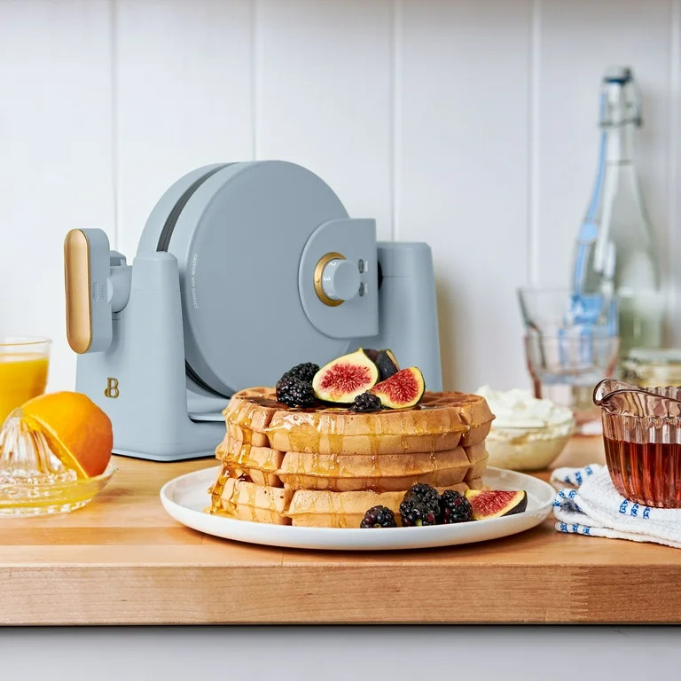 Beautiful Rotating Belgian Waffle Maker, Cornflower Blue by Drew Barrymore - Walmart.com | Walmart (US)