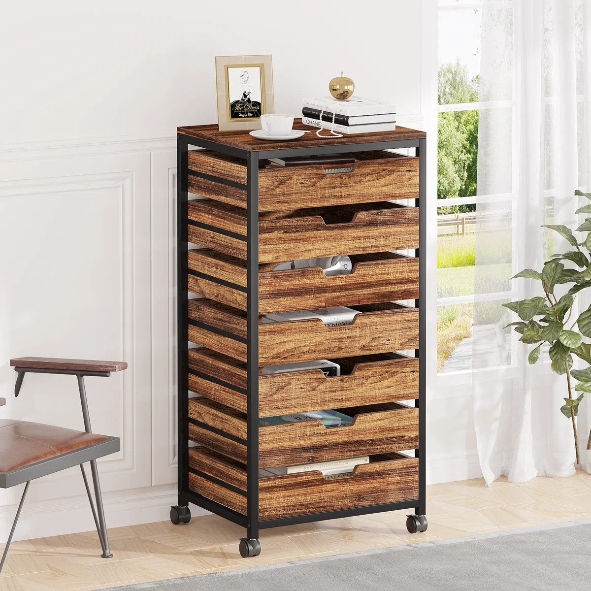 Wynde 7 Drawer Storage Drawer with Locking Wheels | Wayfair North America