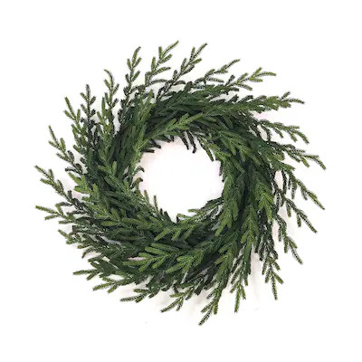 Holiday Living 24-in Indoor/Outdoor (non powered) Green Artificial Christmas Wreath Lowes.com | Lowe's