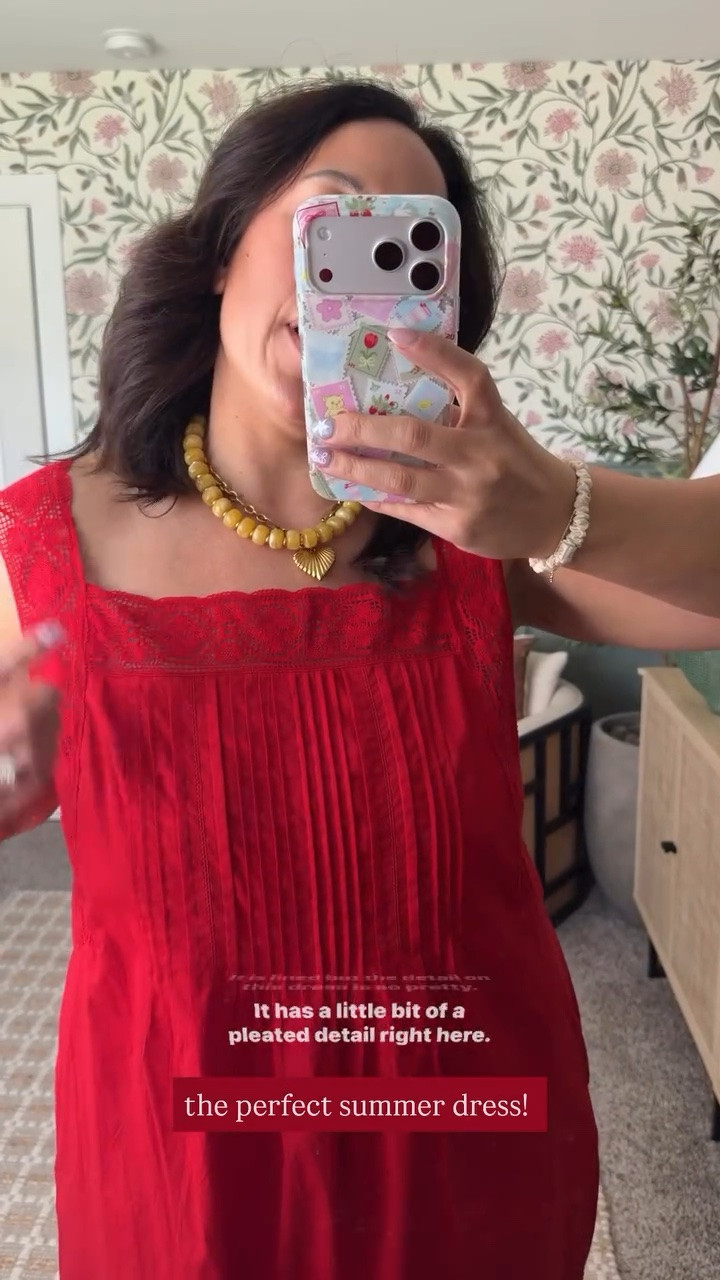 the perfect summer red dress with adorable pleated details! Has pockets and is true to size ❤️🍉🍒

#LTKMidsize #LTKSeasonal #LTKootd