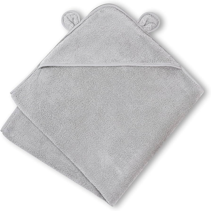 Natemia Organic Hooded Baby Bath Towel - Ultra Soft Cloud Touch Cotton - Absorbent Hooded Bath To... | Amazon (US)