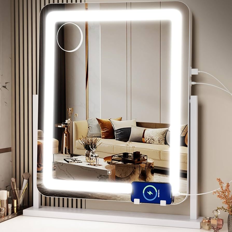 Gvnkvn Makeup Vanity Mirror with Lights - 22" Large LED Lighted Mirror with 10X Magnification and... | Amazon (US)