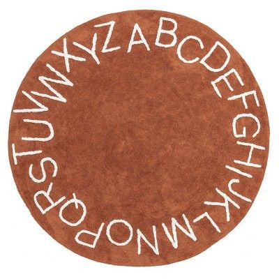 nuLOOM Kids Washable Round Alphabet Rug, 4' x 6', Rust | Target