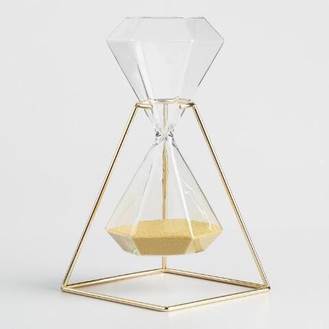 Hexagonal Hourglass with Gold Stand | World Market