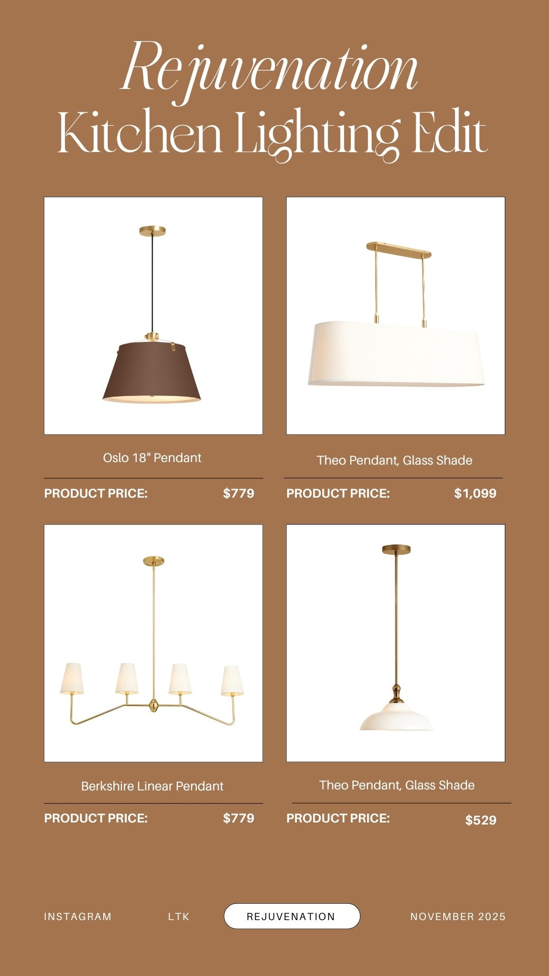 If you’ve been waiting to upgrade your kitchen lighting, now’s the time. I rounded up my favorite high-quality pendants + linear chandeliers from Rejuvenation, pieces that always elevate a space and rarely go out of style.
All items are linked in my LTK so you can shop the sale easily! 🤍

#RejuvenationLighting #KitchenLighting  #LTKSale #LTKBlackFriday #CyberMondayDeals #HomeDecorInspo #KitchenDesign #InteriorInspo #HomeUpgrades

#LTKCyberWeek #LTKHome #LTKHoliday