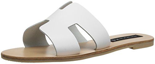 STEVEN by Steve Madden Women's Greece Flat Sandal, White Leather, 10 M US | Amazon (US)