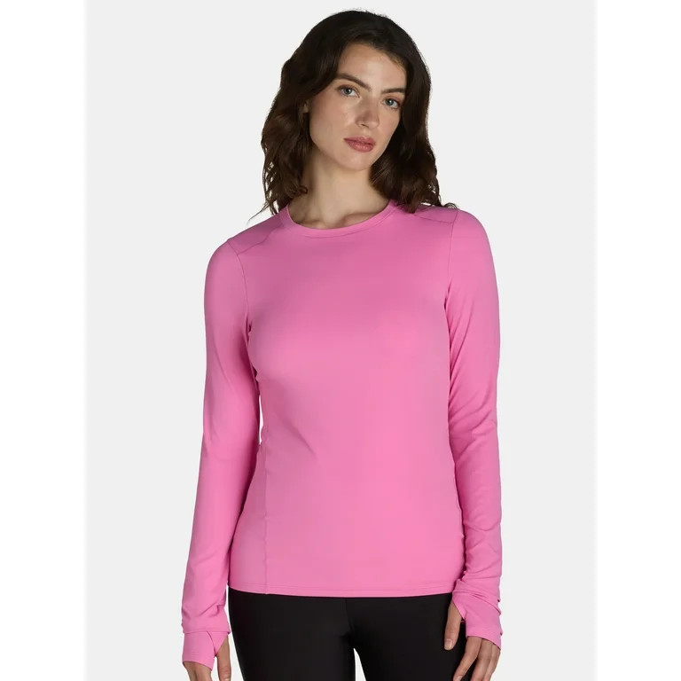 Avia Women's SoftSculpt Crewneck Tee with Long Sleeves, Sizes XS-XXXL | Walmart (US)