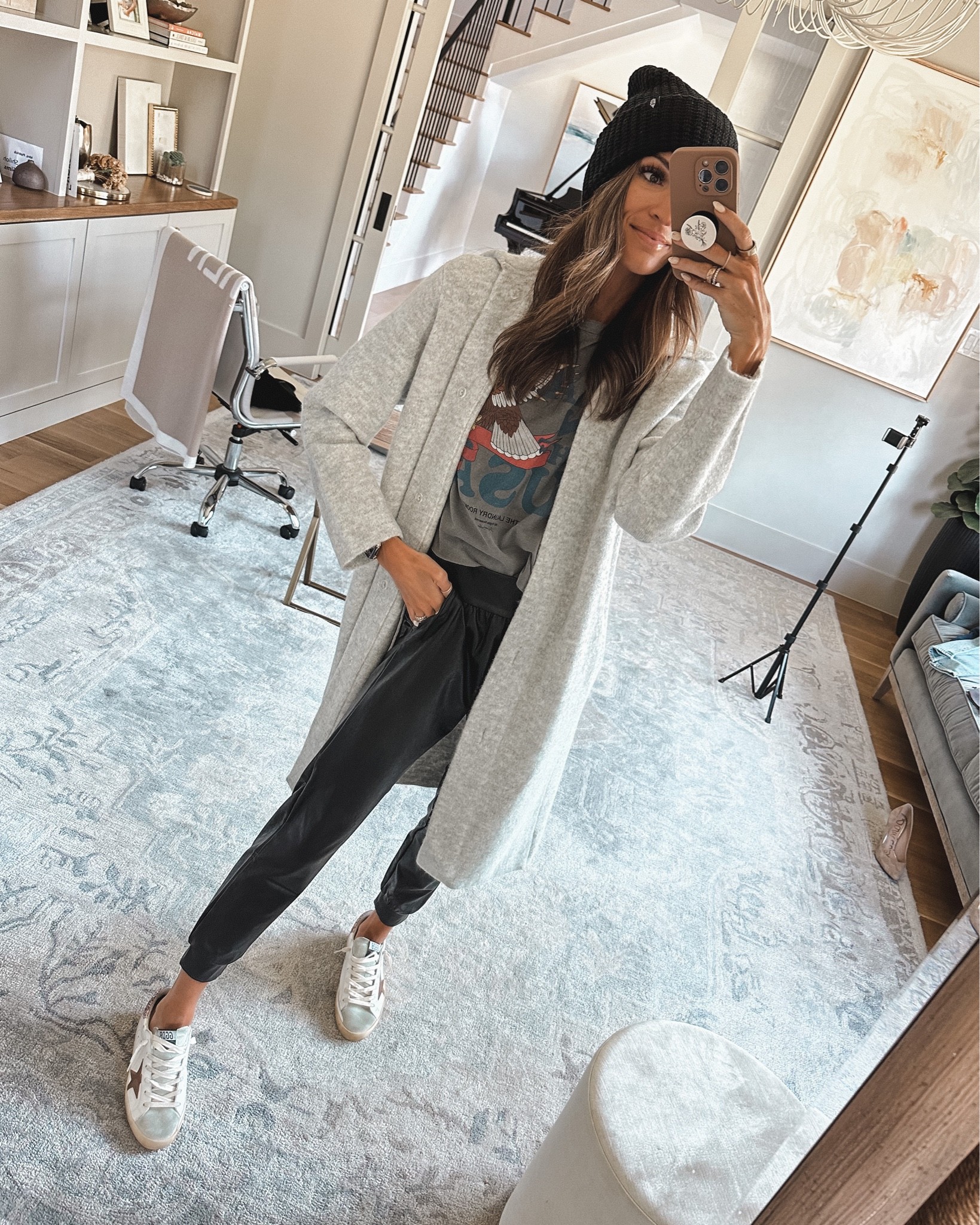 faux leather joggers xs