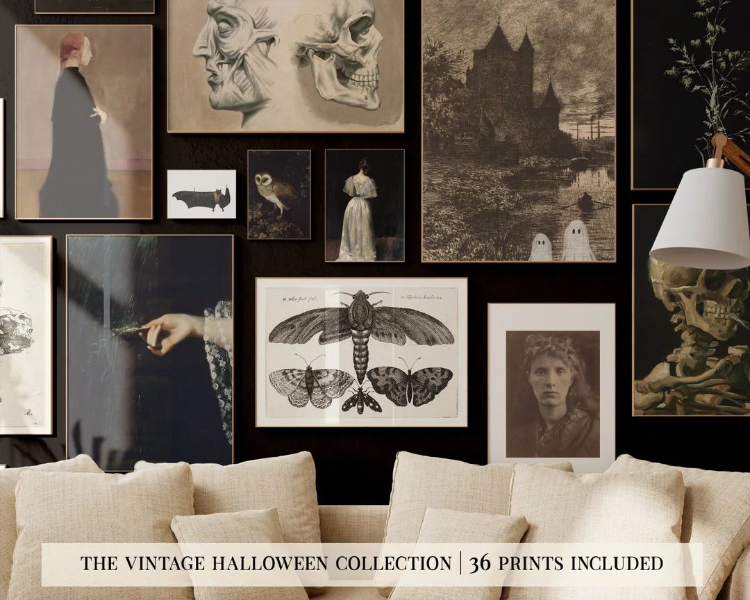 vintage halloween mega bundle | 36 HALLOWEEN PRINTS | dark academia decor | gothic home decor | h... | Etsy (US)