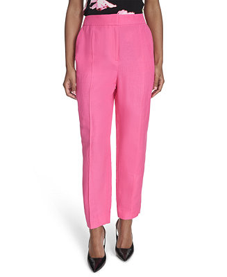 Calvin Klein Women's Mid Rise Linen-Blend Pants - Macy's | Macy's