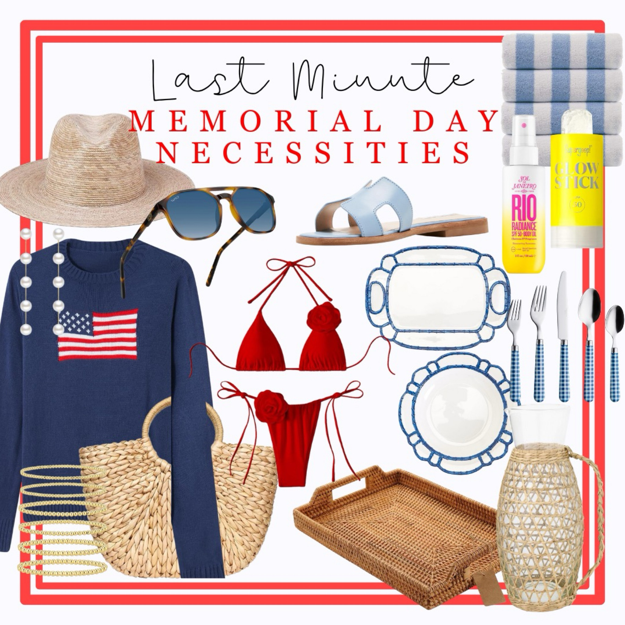 Ready for the long weekend? Here's your ultimate checklist for last-minute Memorial Day must-haves to be the cutest, most prepared girl around! 💙🇺🇸🧨✨

 #MemorialDayEssentials #WeekendReady #MemorialDay #MemorialDayWeekend #HonorAndRemember #PatrioticStyle #RedWhiteAndBlue #MemorialDayCelebration #USA #Freedom #FashionInspo #OOTD #StyleInspo #Trendy #LookBook #MemorialDayFashion #PatrioticFashion #MemorialDayOOTD #RedWhiteAndBlueOutfit #FestiveFashion #MemorialDayLook #PatrioticOutfit #SummerStyle 

#LTKParties #LTKSeasonal #LTKStyleTip