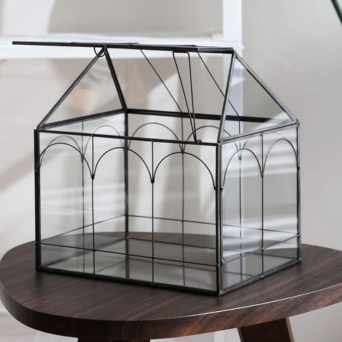 Purzest Glass Terrarium, House Shape Geometric Succulent Terrarium with Swing Lid Tabletop Plante... | Amazon (US)