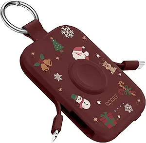 RORRY Portable Charger, 5000mAh Portable Charger Power Bank with Built-in Cables, Travel Keychain... | Amazon (US)