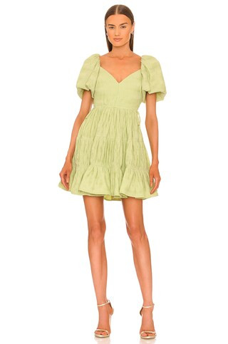 SIMKHAI Cadence Variegated Mini Dress in Pear from Revolve.com | Revolve Clothing (Global)