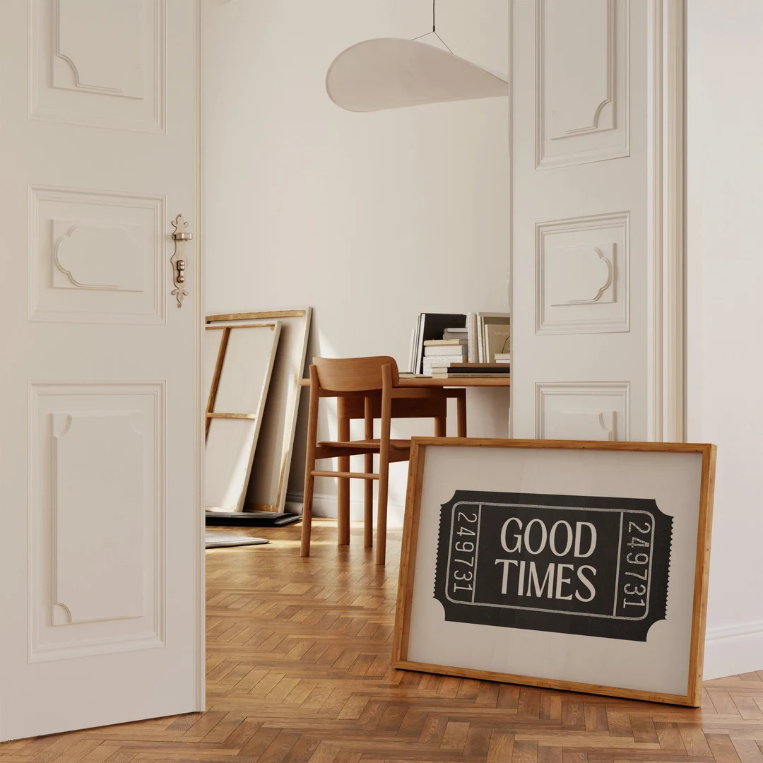Good Times Wall Art Ticket Print Trendy Wall Art Retro Print Black and White Prints Aesthetic Dig... | Etsy (US)