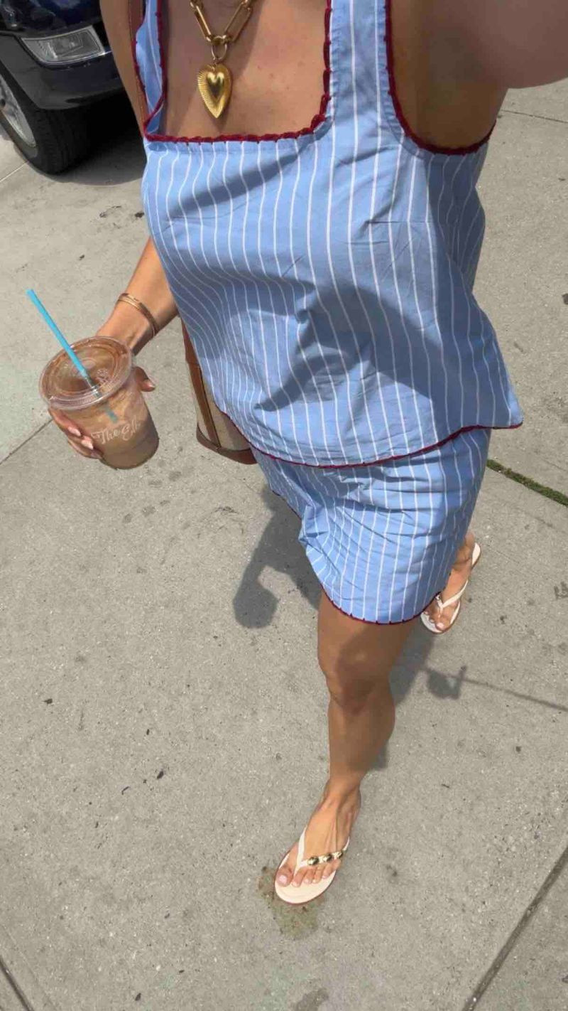 When there’s a heatwave but you still want to look cute, nothing is easier than a matching set in breathable fabric like poplin or linen. To make this simple summer outfit feel a little more styled, add a chunky necklace and some sunglasses.  

 #LTKootd #LTKSeasonal