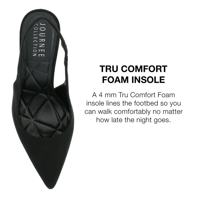 Journee Collection Womens Elenney Tru Comfort Foam Wide Width Mid Heel Pointed Toe Pumps - Walmar... | Walmart (US)
