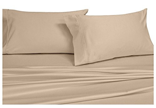 Royal Hotel Full Sheets Set, 600 Thread Count Cotton Sateen, Tan | Amazon (US)