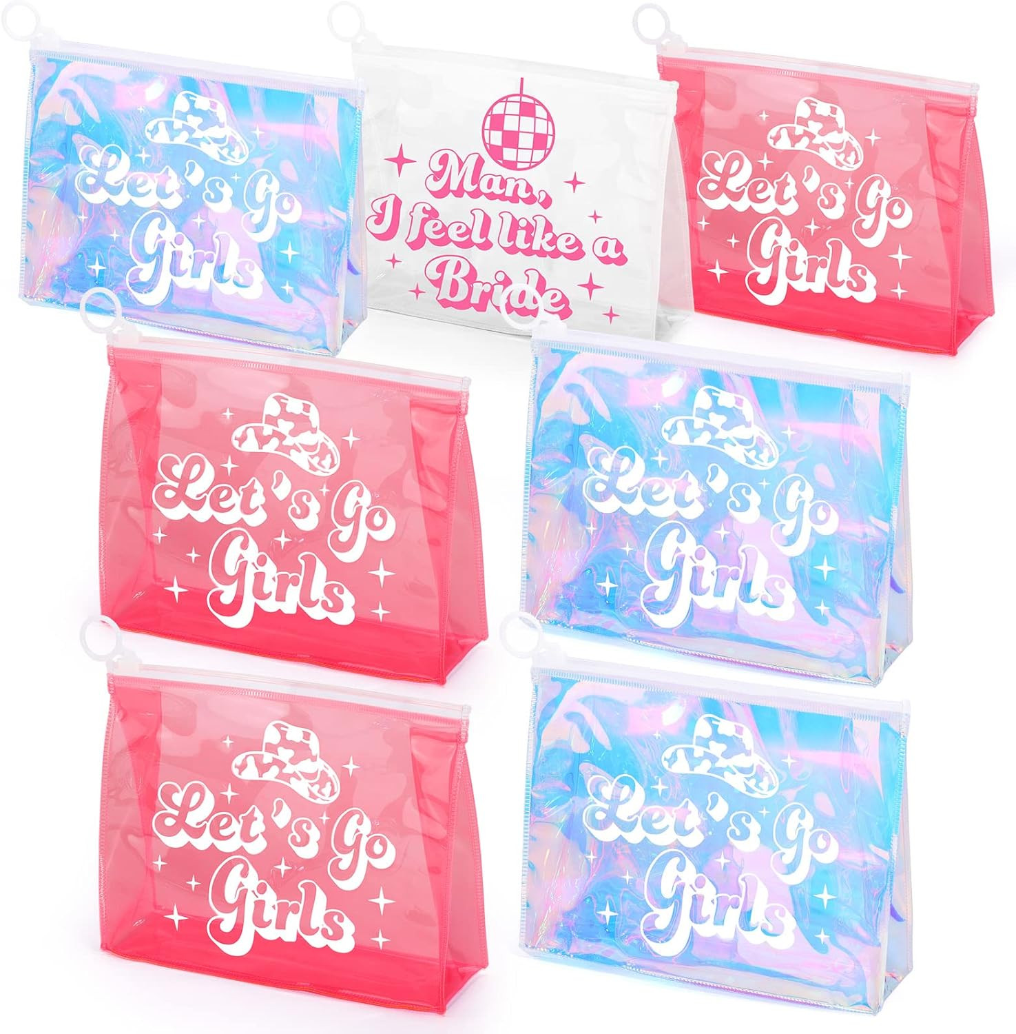 ICoDeesse Let's Go Girls Bachelorette Makeup Bags Retro Disco Cowgirl Recovery Kit Bags Girls Tri... | Amazon (US)