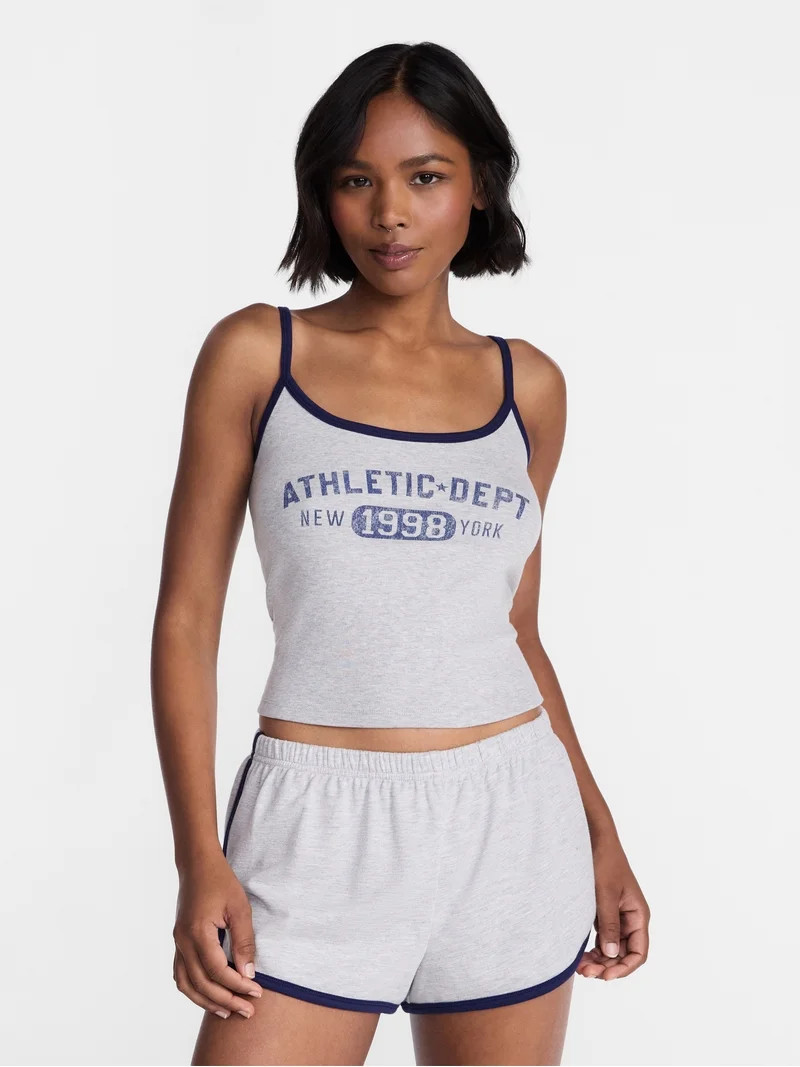 No Boundaries Sports Tank Top and Shorts Sleep Set, 2-Piece, Women's XS-XXL | Walmart (US)