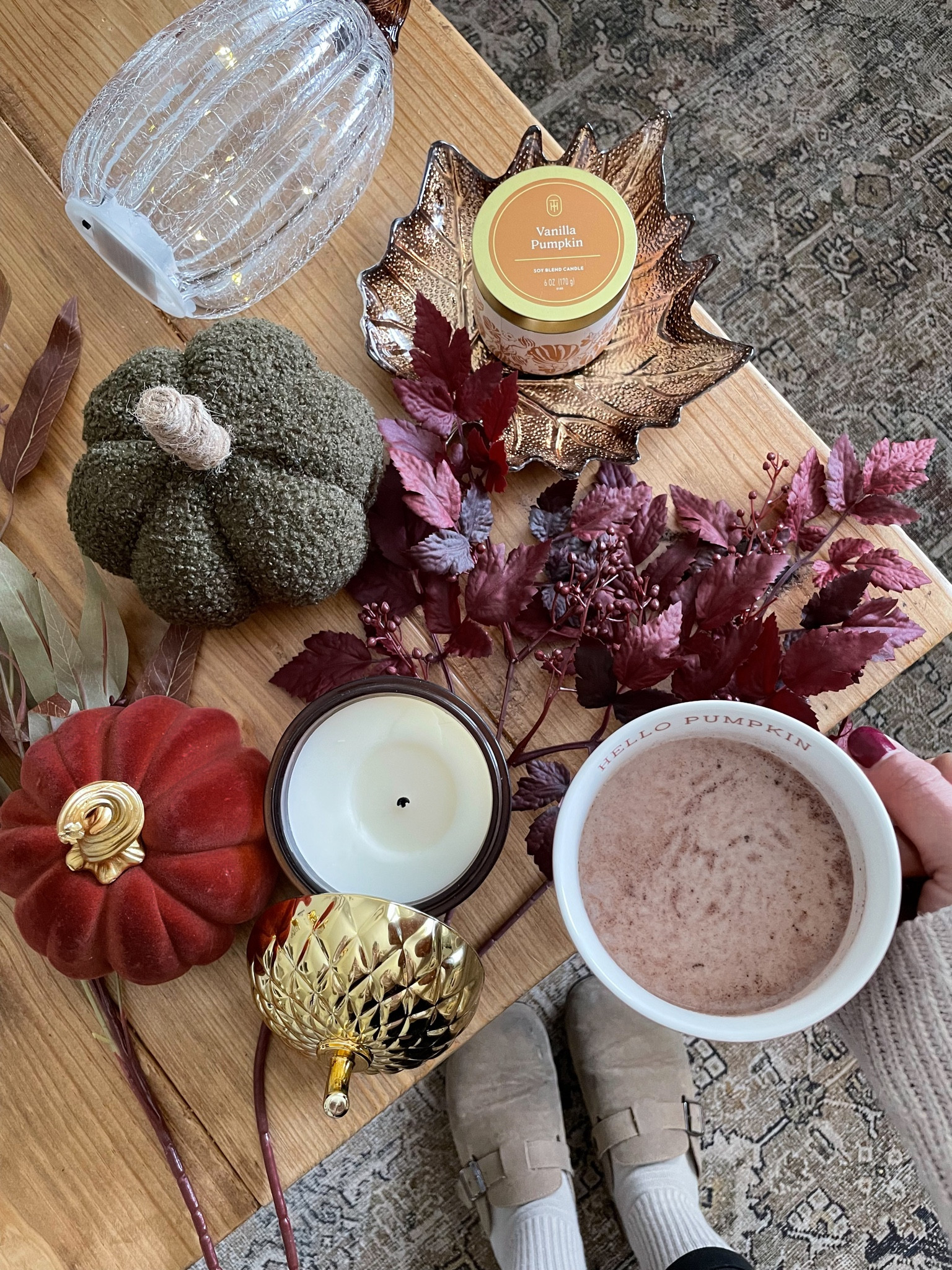 New fall goodies! 
Ps. The burgundy stems, pumpkins, and leaf tray are from Hobby Lobby! (Can’t link!) Everything else linked! 

Fall, autumn, harvest, decor, decorating, candle, pumpkins, stems, florals

#LTKFallSale #LTKHome #LTKSeasonal