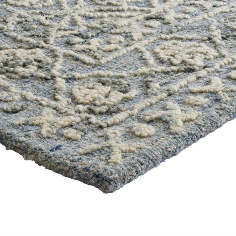 Better Homes & Gardens Blue/Silver Floral Trellis Indoor Area Rug, 8' x 10' | Walmart (US)