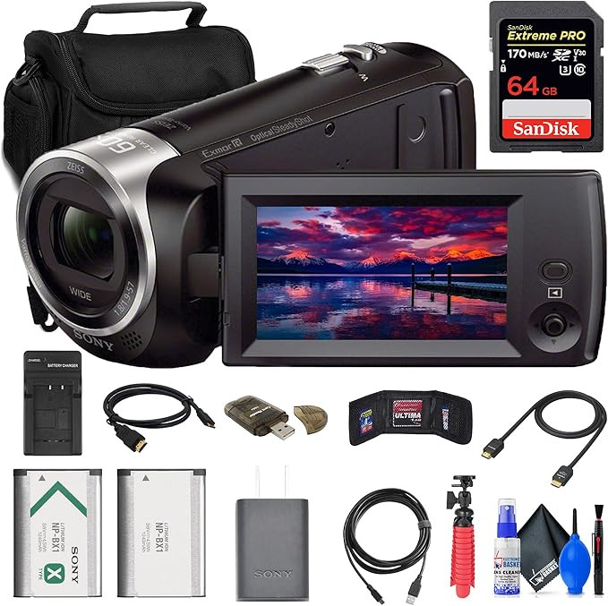 Sony HDR-CX405 HD Handycam (HDRCX405/B) + 64GB Memory Card + Bag + NP-BX1 Battery + Card Reader +... | Amazon (US)