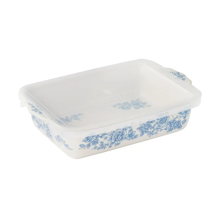 The Pioneer Woman Agatha Small Rectangular Baker with Lid, 7" x 11" | Walmart (US)