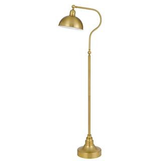 CAL Lighting 60 in. Antique Brass Metal Down Bridge Floor Lamp with Half Dome Metal Shade BO-3025... | The Home Depot