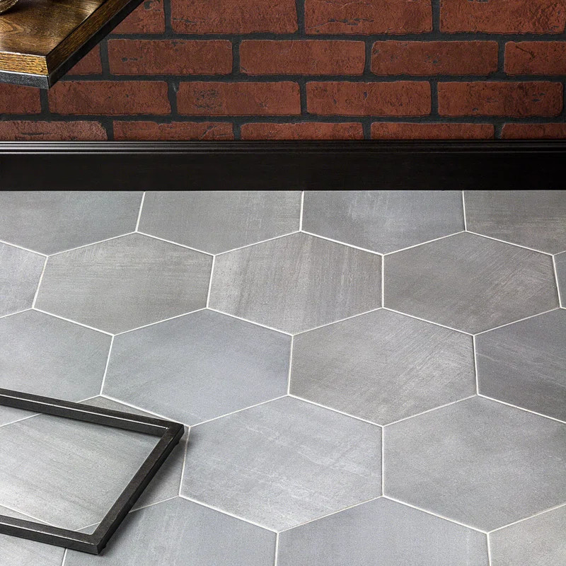 Turner 10" Hexagon Concrete Look Porcelain Floor & Wall Tile (10.76 sq. ft.) | Wayfair North America
