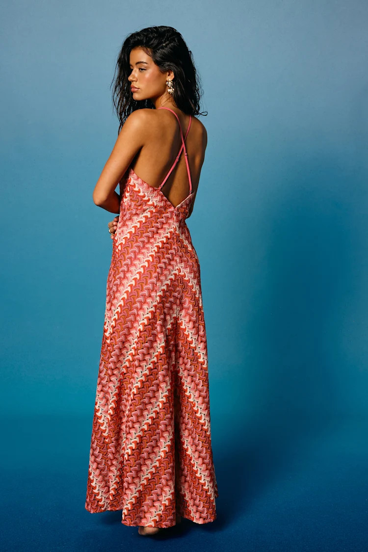Marbella Pink Multi Crochet Sleeveless Maxi Dress | Lulus