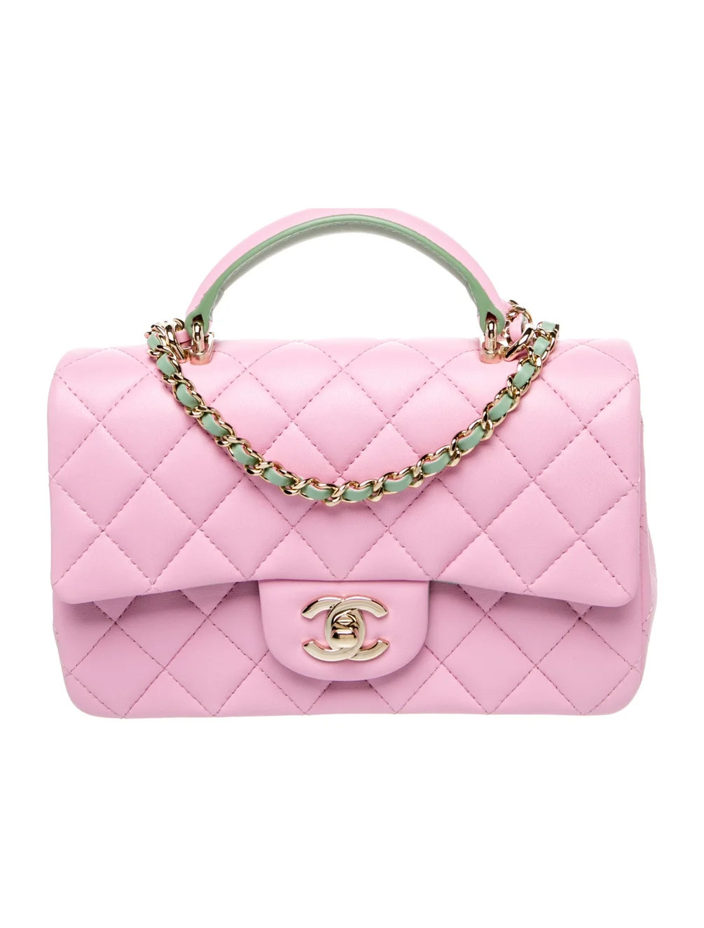 Rectangular Mini Top Handle Flap Bag | The RealReal