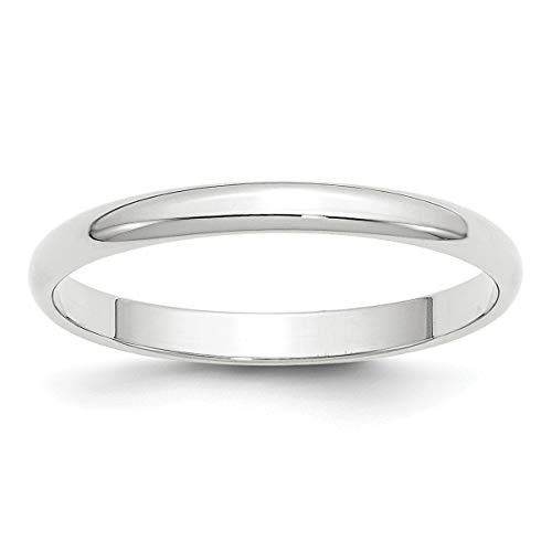Solid 10k White Gold Wedding Bands for Women, 2.5mm Half Round Lightweight Gold Ring Size 13, Polished Wedding Band for Couples - Timeless Bridal Jewelry Anniversary Ring | Amazon (US)