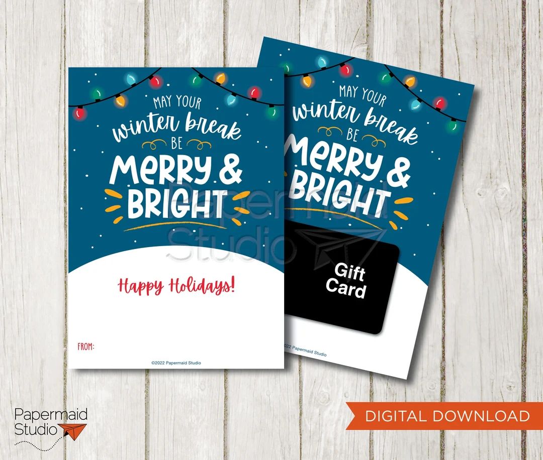 Teacher Christmas Gift Card Holder Printable  Staff Christmas - Etsy | Etsy (US)