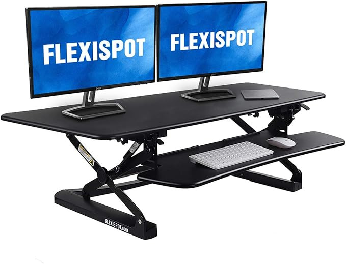 FlexiSpot Height Adjustable Standing Desk Converter 47 Inch Stand Up Desk Riser, Wide Black Home ... | Amazon (US)